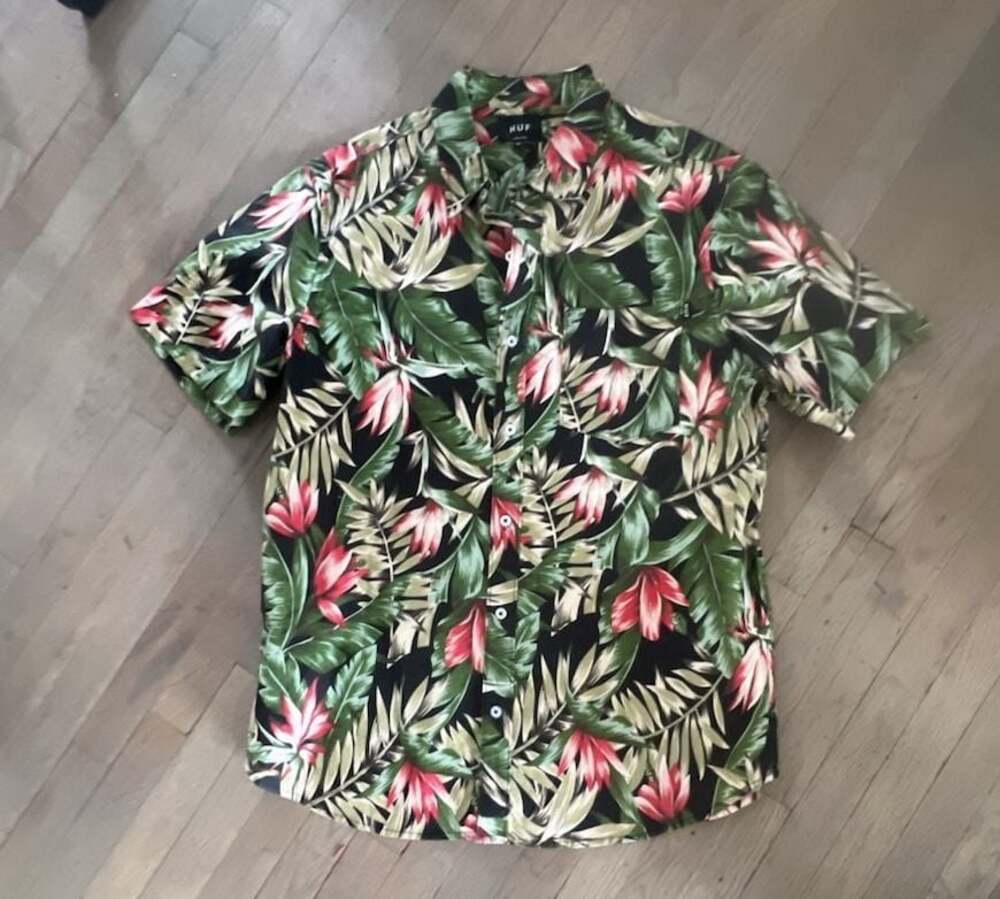 HUF Vintage Tropicana Short Sleeve Button-Down Hawaiian Shirt Mens xl